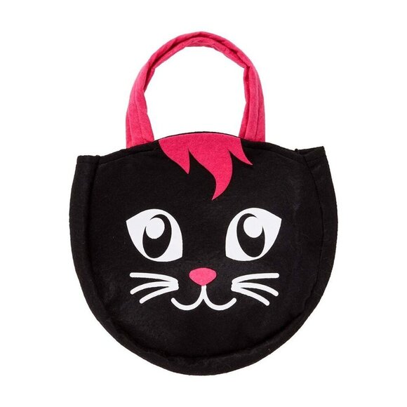 Other - Vintage Halloween Felt Trick or Treat Bags Black Cat 11"x10" Novelty Treat Bag